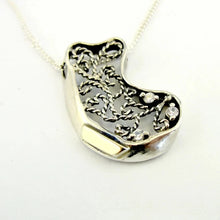 Load image into Gallery viewer, Filigree Pendant Zircon 9k Yellow Gold 925 Silver Handmade Hadar Designers () La