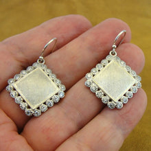 Load image into Gallery viewer, White Zircon Earrings Brushed Sterling Silver Handmade Hadar Designers  () Last