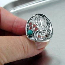 Load image into Gallery viewer, Blue Opal Ring sz 7,8,9 Art Sterling Silver Handmade Hadar Designers (H 114)Last
