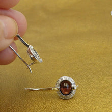 Load image into Gallery viewer, Red Garnet Earrings Handmade 9k Yellow Gold 925 Silver Hadar Designers () Last