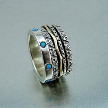 Load image into Gallery viewer, Opal Swivel Ring 9k Yellow Gold 925 Silver sz 7 Handmade Hadar Designers (SN)y
