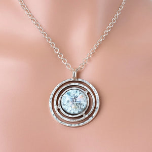 Hadar Designers Roman Glass Pendant Handmade 925 Sterling Silver (as 150666)