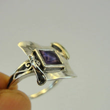 Load image into Gallery viewer, Amethyst Earrings 9k Gold 925 Sterling Silver Handmade Hadar Designers () Last
