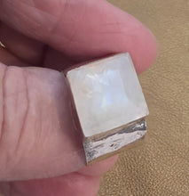 Load image into Gallery viewer, Moonstone Ring 9k Yellow Gold 925 Sterling Silver sz 6.5 Hadar Designers (I)LAST