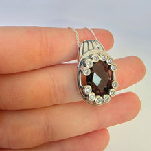 Load image into Gallery viewer, Smokey Zircon Pendant 925 Sterling Silver Art Gift Hadar Designers () Last