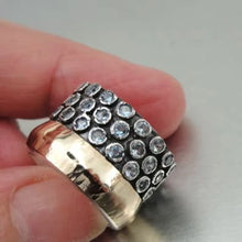 Load image into Gallery viewer, White Zircon Ring 9k Gold 925 Silver 9.5 Handmade Hadar Designers(I R552)Last