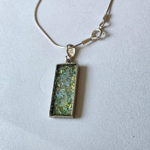 Load image into Gallery viewer, Menorah Star of David Roman Glass Pendant Sterling Silver Hadar Designers