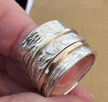 Load image into Gallery viewer, Swivel Ring 9k Gold Sterling Silver sz 8.5, 9 only Hadar Designers (B) LAST