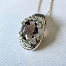 Load image into Gallery viewer, Smokey Zircon Pendant 925 Sterling Silver Art Gift Hadar Designers () Last