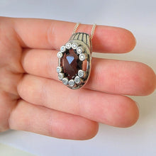 Load image into Gallery viewer, Smokey Zircon Pendant 925 Sterling Silver Art Gift Hadar Designers () Last