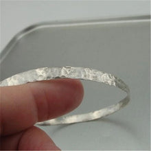 Load image into Gallery viewer, Bangle Bracelet 5mm Sterling Silver Handmade Hammered Hadar Designers () Last