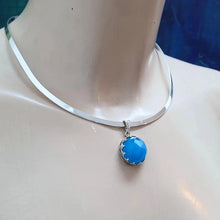 Load image into Gallery viewer, Ocean Quartz Wire Collar Pendant Sterling Silver Handmade Hadar Designers LAST