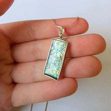 Load image into Gallery viewer, Menorah Star of David Roman Glass Pendant Sterling Silver Hadar Designers
