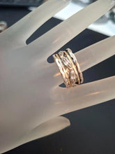 Load image into Gallery viewer, Swivel 9k Yellow Gold 925 Silver Zircon Ring sz 7.5,8 Hadar Designers (SN)Last