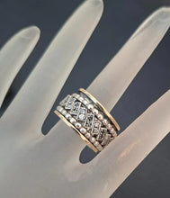 Load image into Gallery viewer, Hadar Designers Swivel 9k Yellow Gold 925 Silver Zircon Ring 6.5 Only (SN) LAST