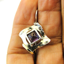 Load image into Gallery viewer, Amethyst Earrings 9k Gold 925 Sterling Silver Handmade Hadar Designers () Last