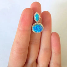 Load image into Gallery viewer, Blue Opal Zircon Pendant 925 Sterling Silver Handmade Hadar Designers () Last