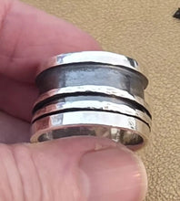 Load image into Gallery viewer, Swivel Spin Ring Sterling Silver sz 9.5, 10 Handmade Hadar Designers (I r) Last