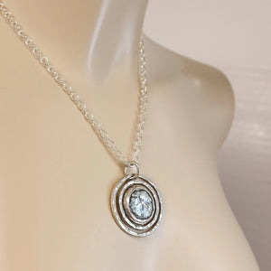 Hadar Designers Roman Glass Pendant Handmade 925 Sterling Silver (as 150666)
