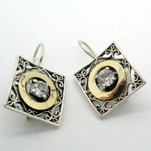 Load image into Gallery viewer, Zircon Earrings 9K Yellow Gold Sterling Silver Handmade Hadar Designers () Last