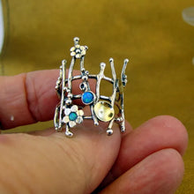 Load image into Gallery viewer, Opal Ring 9k Yellow Gold 925 Silver 6,7,8,9,10 Handmade Hadar Designers (ms 640)