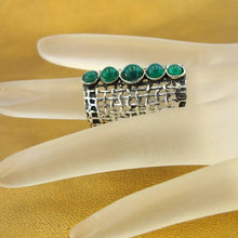 Load image into Gallery viewer, Green Agate Ring 925 Silver Sterling 7,8,9,10 Handmade Hadar Designers (H 1142)