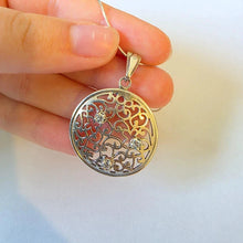 Load image into Gallery viewer, Round Pendant Filigree Zircon 925 Sterling Silver Handmade Hadar Designers()Last