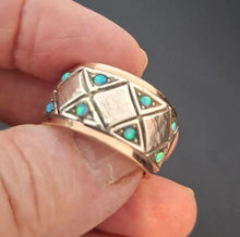 Load image into Gallery viewer, Opal Ring 9k Rose Gold Sterling Silver SZ 7 Handmade Hadar Designers( SN) LAST