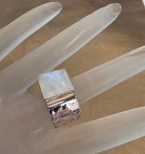 Load image into Gallery viewer, Moonstone Ring 9k Yellow Gold 925 Sterling Silver sz 6.5 Hadar Designers (I)LAST
