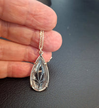 Load image into Gallery viewer, Rock Crystal Leaf Pendant 925 Sterling Silver Handmade Hadar Designers  ()Last
