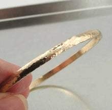Load image into Gallery viewer, Bangle Bracelet 14k Yellow Gold Filled 5mm Hammered Handmade Art Hadar Designers () Last