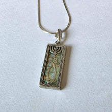 Load image into Gallery viewer, Menorah Star of David Roman Glass Pendant Sterling Silver Hadar Designers