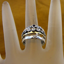 Load image into Gallery viewer, Red Garnet Zircons Ring 9k yellow gold 925 silver sz 10 Hadar Designers ()Last