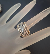 Load image into Gallery viewer, Hadar Designers Swivel 9k Yellow Gold 925 Silver Zircon Ring 6.5 Only (SN) LAST