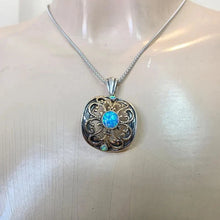 Load image into Gallery viewer, Opal Pendant 9k Yellow Gold filigree 925 Sterling Silver Hadar Designers ()Last