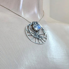 Load image into Gallery viewer, Moonstone Pendant 925 Sterling Silver Handmade Artistic Hadar Designers (H) LAST