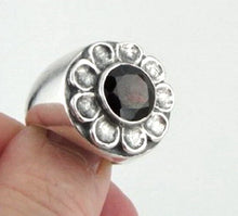 Load image into Gallery viewer, Red Garnet Ring 7.5, 8 Handmade 925 Sterling Silver Hadar Designers (H) LAST