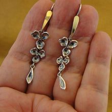 Load image into Gallery viewer, Earrings  9k Yellow Gold 925 Silver Floral  Handmade Hadar Designers(MS 1631a)