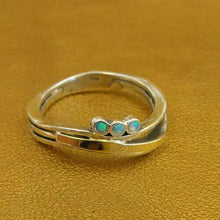 Load image into Gallery viewer, Blue Opal sz 6,7,8,9 Ring 9k Yellow Gold Sterling Silver Hadar Designers (ms)