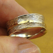 Load image into Gallery viewer, Spin Ring 9k Gold Sterling Silver 7.5, 8 Swivel Handmade Hadar Designers ()LAST
