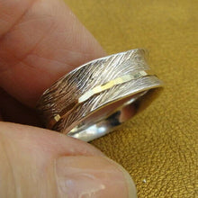 Load image into Gallery viewer, Spin Ring 9k Gold Sterling Silver 7.5, 8 Swivel Handmade Hadar Designers ()LAST