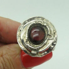 Load image into Gallery viewer, Garnet Ring sz 6,7,8,9,10 Handmade Sterling 925 Silver Hadar Designers (H) y