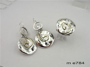 Hadar Designers Earrings 9k Yellow Gold 925 Sterling Silver Gift Handmade (Ms