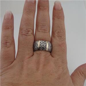 Hadar Designers White Zircon Ring 7,8,9 Handmade 9k Yellow Gold 925 Silver (SN)y