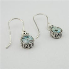Load image into Gallery viewer, Hadar Designers Roman Glass Earrings Minimalistic Handmade Sterling Silver (as
