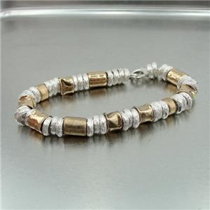 Hadar Designers Bracelet 14k Yellow Gold Fil Handmade Sterling Silver (I b183)