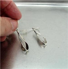 Load image into Gallery viewer, Hadar Designers 925 Sterling Silver Earrings Handmade Modern Art Dangle (H) SALE
