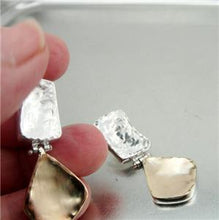 Load image into Gallery viewer, Hadar Designers 9k Gold 925 Silver Stud Earrings Handmade Modern Art (I e372) Y