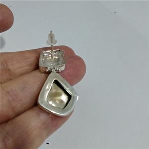 Hadar Designers 9k Gold 925 Silver Stud Earrings Handmade Modern Art (I e372) Y