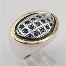 Load image into Gallery viewer, Hadar Designers Pendant 9k Yellow Gold 925 Silver Blue Sapphire Handmade Deco(MS
